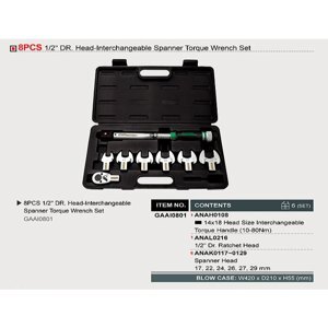 Bộ cần xiết lực 8 chi tiết Toptul GAAI0801 1/2 Inch