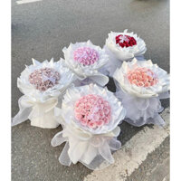 BÓ CAO CẤP HOA SÁP PHẤN NHƯ HOA TƯƠI TẶNG ĐÈN LED,VƯƠNG MIỆN, CHỮ,THIỆP(CHÍNH CHỦ HUỆ ANH FLOWERS)