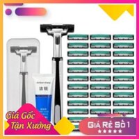 Bộ cạo râu 38 món - bộ dao cạo râu cao cấp 38 món (1 dao cạo + 36 lưỡi + 1 tuýp kem cạo)