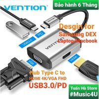 Bộ cáp chuyển đổi Hub 4 in 1 RavPower Vention Aukey USB Type C to sang HDMI USB3.0 VGA cho Samsung Dex Laptop Mac