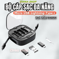 Bộ Cáp Sạc Nhanh Đa Năng 60W Hộp Lưu Trữ Kỹ Thuật Số Đa Chức Năng, HDMI/Mini USB/Lighning/Micro USB/TYPE-C/TYPE-C, TÀI