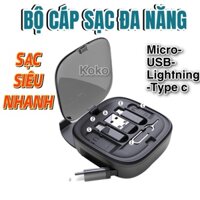 Bộ Cáp Sạc Nhanh Đa Năng 60W Hộp Lưu Trữ Kỹ Thuật Số Đa Chức Năng, HDMI/Mini USB/Lighning/Micro USB/TYPE-C/TYPE-C, KOKO