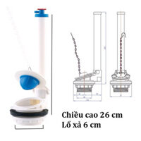 Bộ cấp xả nước bồn cầu két rời cao 26cm lỗ xả 6cm