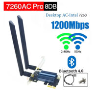 Bộ Card Thu-Phát Wifi 5 Pcie AC7260 Pro tản nhiệt thép chạy 5Ghz tích hợp Bluetooth new bảo hành 30 ngày cho laptop PC