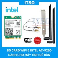 Bộ card WIFI 5 Intel AC 9260 khe M.2 dành cho PC