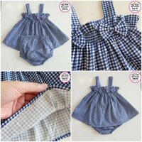 Bộ caro xanh - Váy Kế Trẻ EM Đẹp Rẻ