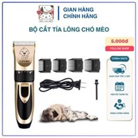 Bộ cắt tỉa lông chó mèo có tông đơ CHAOER và tông đơ cạo bàn kèm kéo lược Full bộ - Đảo Chó Mèo