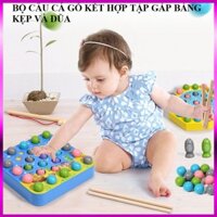 BỘ CÂU CÁ GỖ KẾT HỢP TẬP GẮP BẰNG KẸP VÀ ĐŨA_vha
