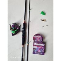 Bộ câu cá lure đứng carbon daiwa nội đia 1m8 2m1 2m4 máy câu VX 3000 titan tặng bộ mồi câu