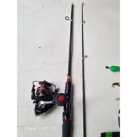 Bộ câu cá lure đứng carbon daiwa nội đia 1m8 2m1 2m4 máy câu fs2000 3000  tặng bộ mồi câu và dây