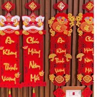 Bộ Câu Đối đầu lân trang trí Tết Nguyên Đán