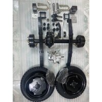 Bộ cầu sau chế xe 3 bánh,số kép 2 tầng,cầu bổ đôi dài 65cm-120cm,số kép dùng cho động cơ 100,110,125cc,cốt 17mm