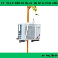 Bộ cẩu tời cục nóng điều hòa (khung cẩu + tời quay tay tự hãm màu vàng), hàng mới 100%, hàng chất lượng (lh1)
