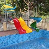 BỘ CẦU TUỘT NƯỚC COMPOSITE MINI - MÁNG TRƯỢT XOẮN, THẲNG CHO HỒ BƠI, KHU VUI CHƠI TRẺ EM NGOÀI TRỜI CTU04