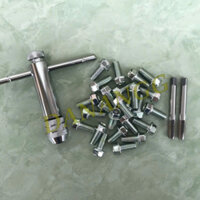 Bộ cấy gác chân xe máy có taro và tay kẹp ốc 9 ly ( 50 ốc +Taro+ tay kẹp )