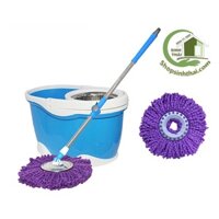 Bộ cây lau nhà 360 độ cao cấp, thùng lau nhà tròn xoay vắt tự động - Giao màu ngẫu nhiên