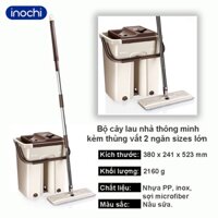 Bộ cây lau nhà BH-M200 (BLN003) (10)  thông minh kèm thùng vắt 2 ngăn sizes lớn