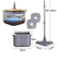 Bộ cây lau nhà chổi 360 độ tự vắt 2 ngăn tách riêng nước bẩn có thùng lau thông minh