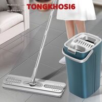 Bộ Cây Lau Nhà Chổi Lau Nhà Tự Vắt 360 Độ Chính Hãng Cao Cấp Kèm 2 Chổi Lau, 8 Bông Lau