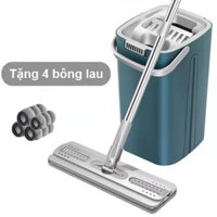 Bộ Cây Lau Nhà, Chổi Lau Nhà Tự Vắt 360 Độ Chính Hãng Cao Cấp Tặng Kèm 4 Bông Lau
