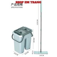 Bộ cây lau nhà , chổi lau nhà thông minh 360 tự vắt kèm 8 miếng lau siêu sạch, Cây lau nhà vắt thẳng