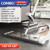 Bộ cây lau nhà cỡ lớn Lusen KN45E tự vắt thông minh, chổi lau nhà 360 độ, cây lau nhà tách nước bẩn