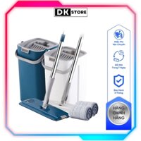 Bộ Cây Lau Nhà, Cọ Sàn Kèm Thùng Vuông Tự Vắt Thông Minh Đầu Xoay 360 Độ Tặng Thêm 2 Bông Lau