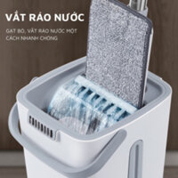 Bộ Cây Lau Nhà Kèm Thùng Vắt Có 1 Thùng + 2 Chổi Lau + 8 Bông Lau - khogiadungtienich_hanoi