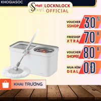 Bộ cây lau nhà LocknLock Chính hãng, xoay 360 màu xám ETM440GRY - SSHOP OFFICIAL