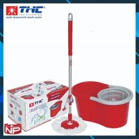 ✷▪Bộ cây lau nhà thông minh 360 độ tự vắt THC Easy Mop - inox mâm nhựa