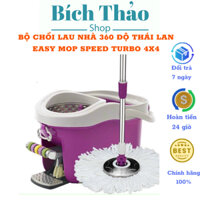 Bộ cây lau nhà thông minh, chổi lau nhà 360 độ Thái Lan Easy Mop Speed Turbo 4x4 có đạp chân chắc khỏe