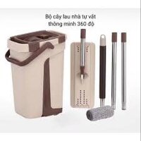 Bộ Cây Lau Nhà Tự Vắt 360 Độ Loại To -  Hàng Cao Cấp Tặng Kèm 2 Bông Lau