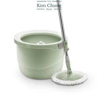 Bộ cây lau nhà xoay Lock&Lock Mini Spin Mop Màu Xanh Mint ETM498MIT (kèm thêm 1 bông lau thay thế) - Hàng chính hãng