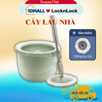 Bộ cây lau nhà xoay LocknLock Mini spin mop màu xanh Mint ETM498MITS2 gọn nhẹ, kèm bông lau thay thế
