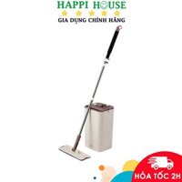 Bộ cây lau nhà xoay tay Lock&Lock Squeeze Flat Mop ETM471 - Hàng chính hãng, chất liệu Inox, nhựa PP, ABS - Happi House