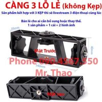 Bộ Cây Tripod  5 Kẹp điện thoại  5 Càng xoay 360 độ , Gậy chụp ảnh 3 chân, Cây livestream quay video, dựng phim - Càng 3 lỗ lẻ