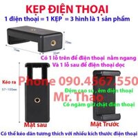 Bộ Cây Tripod  5 Kẹp điện thoại  5 Càng xoay 360 độ , Gậy chụp ảnh 3 chân, Cây livestream quay video, dựng phim - 10 Kẹp lẻ Chữ Nhật