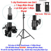 Bộ Cây Tripod  5 Kẹp điện thoại  5 Càng xoay 360 độ , Gậy chụp ảnh 3 chân, Cây livestream quay video, dựng phim - 1 cây  1 kẹp điện thoại