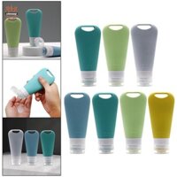 Bộ chai du lịch bằng silicon Chai dầu gội Hộp đựng đồ vệ sinh 90ml Ống nạp lại Kích thước du lịch đa chức năng