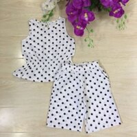 Bộ chấm bi quần ống rộng sành điệu cho bé gái