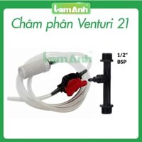 Bộ châm phân Venturi 21, Thiết bị châm phân venturi 21mm dùng trong hệ thống tưới, bộ hút phân, châm phân tự động phi 21