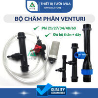 Bộ châm phân Venturi 21/27/34/48/60, Thiết bị châm phân venturi dùng cho hệ thống tưới, bộ châm phân, hút phân tự động