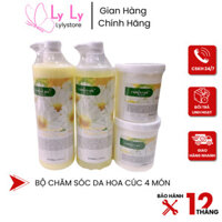 Bộ Chăm Sóc Da Cơ Bản Hoa Cúc, Bộ 4 Chai Sữa Rửa Mặt Kem Massage Tẩy Da Chết chính hãng
