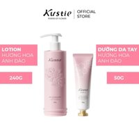 Bộ Chăm Sóc Da Lotion & Kem Dưỡng Ẩm Da Tay Kustie - Hương Hoa Anh Đào