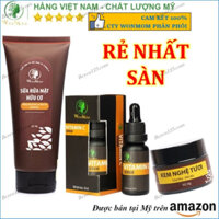 Bộ chăm sóc da mặt hữu cơ Wonmom - Dưỡng trắng, mụn, thâm nám (Sữa rửa mặt, Kem nghệ, Serum vitamin C) WM