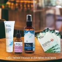 Bộ chăm sóc da Nam Giới: Sữa rửa mặt + xịt khoáng Viba + tinh chất serum trẻ hóa da + mặt nạ dừa non