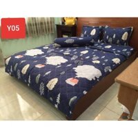 Bộ Chăn Drap Cotton Poly hình cây thông 1m6x2mx10cm /1m8x2mx10cm