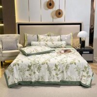 Bộ chăn drap gối lụa Thái 5 món