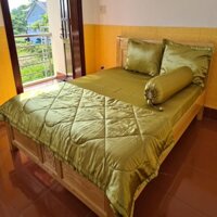 BỘ CHĂN DRAP PHI LỤA CAO CẤP 5 MÓN 1.6Mx2M/1.8Mx2M-PL03