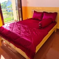 BỘ CHĂN DRAP PHI LỤA CAO CẤP 5 MÓN 1.6Mx2M/1.8Mx2M-PL09